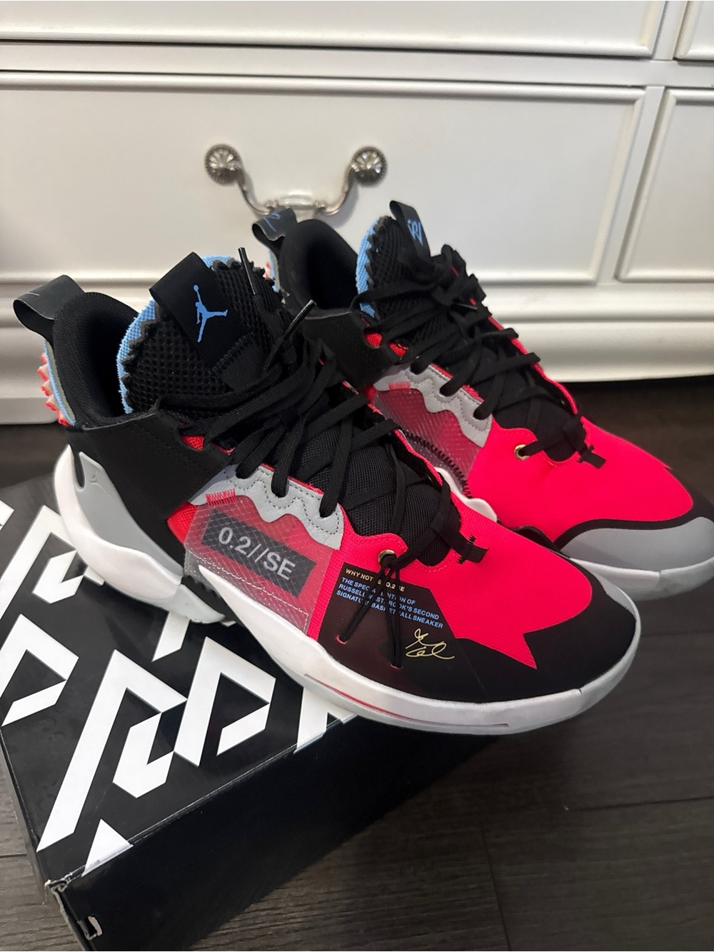 Jordan Men's Sneakers in Black, Bright Pink & Light Blue